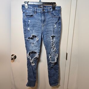 Hollister Ripped Blue Skinny Jeans